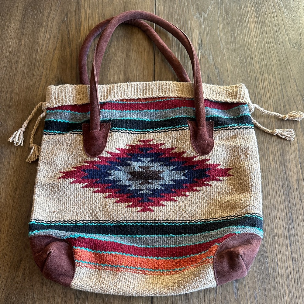Bohemian Western Woven Tote Bag - Multicolor